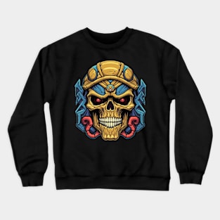 80s Retro Sci-Fi Villain Skull Crewneck Sweatshirt